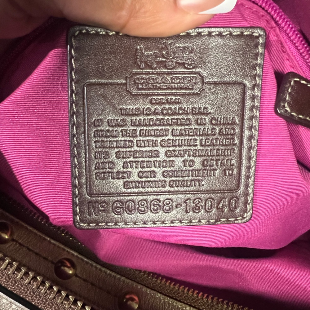 Coach XL Heritage Stripe Tattersal Double Zip Boston Satchel - Picture 8 of 11
